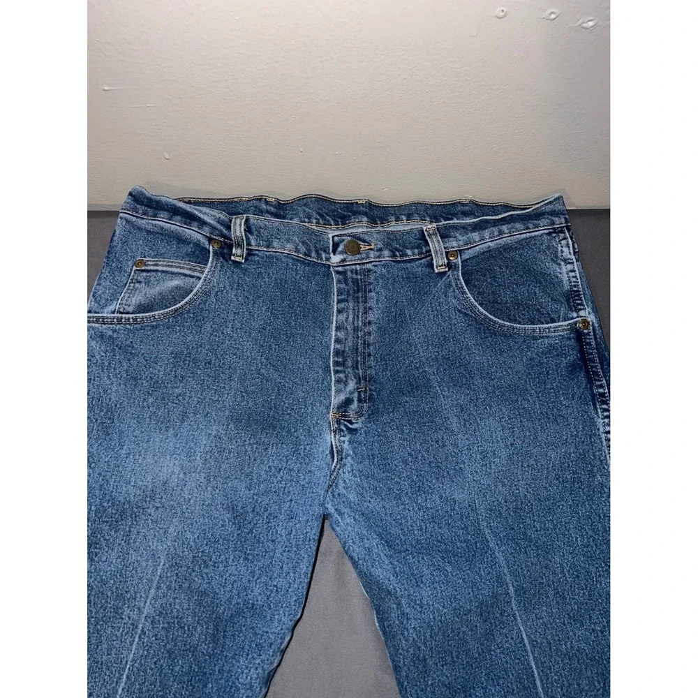 Wrangler Rugged Wear Mens Blue Denim Straight Leg Jeans 38x30 315AODS